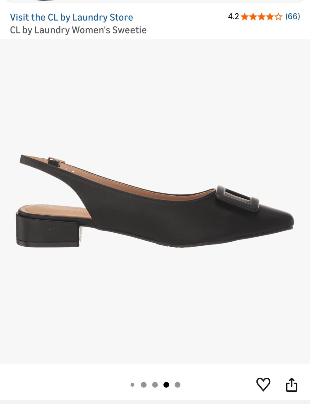 CL by Laundry Women's 7 Sweetie Black‎ Slingback Flat funeral office church